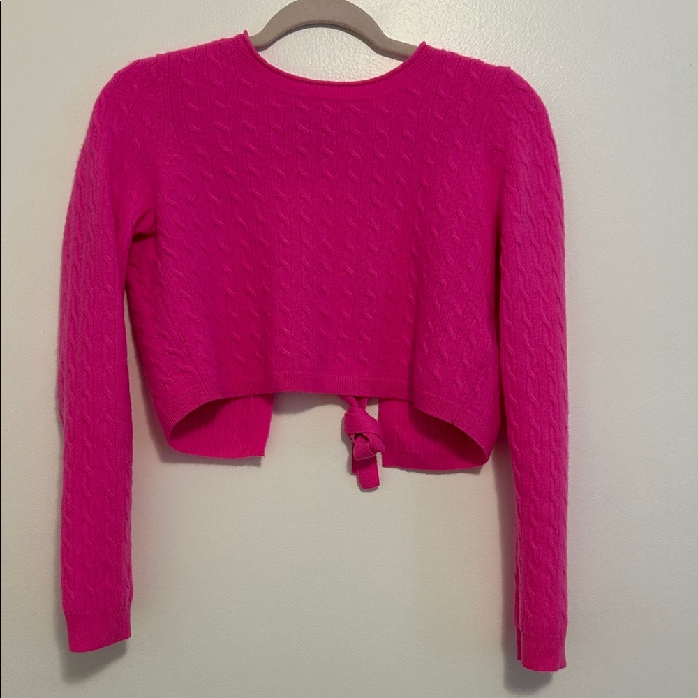 J. Crew Bright Pink Cable Knit Sweater